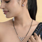VOJ Rose Gold Toned AD Stone Studded Floral MangalSutra Set - Swadesiicart