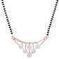 VOJ Rose Gold Toned AD Stone Studded Floral MangalSutra Set - Swadesiicart