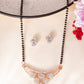 VOJ Rose Gold Toned AD Stone Studded Floral MangalSutra Set - Swadesiicart