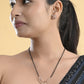 VOJ Rose Gold-Polished Stylish AD Mangalsutra Set - Swadesiicart