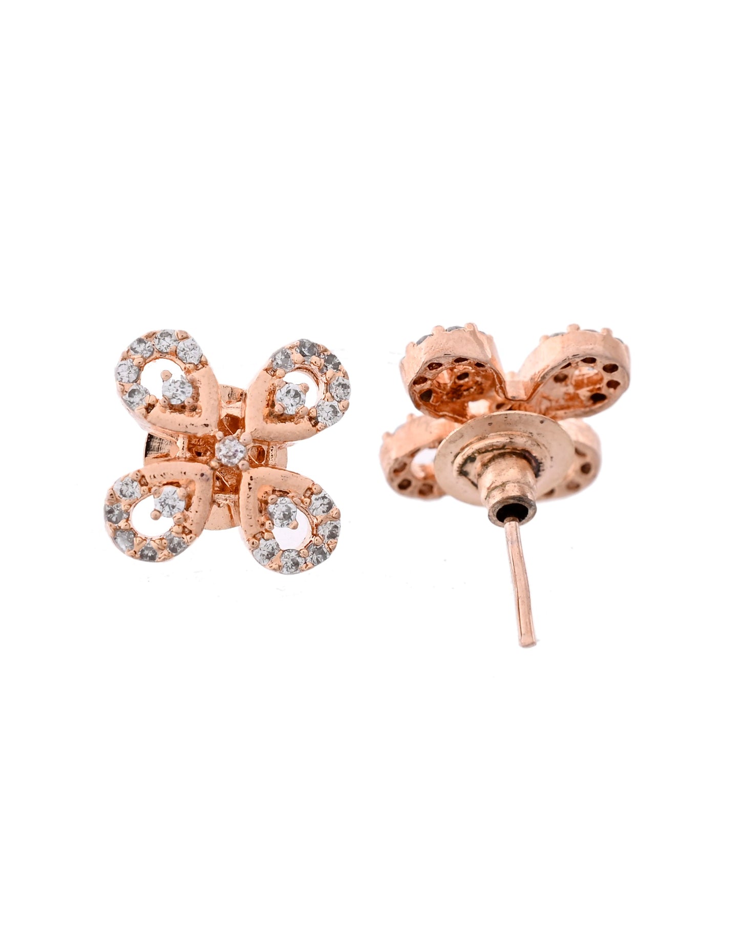 VOJ Rose Gold-Polished Stylish AD Mangalsutra Set - Swadesiicart