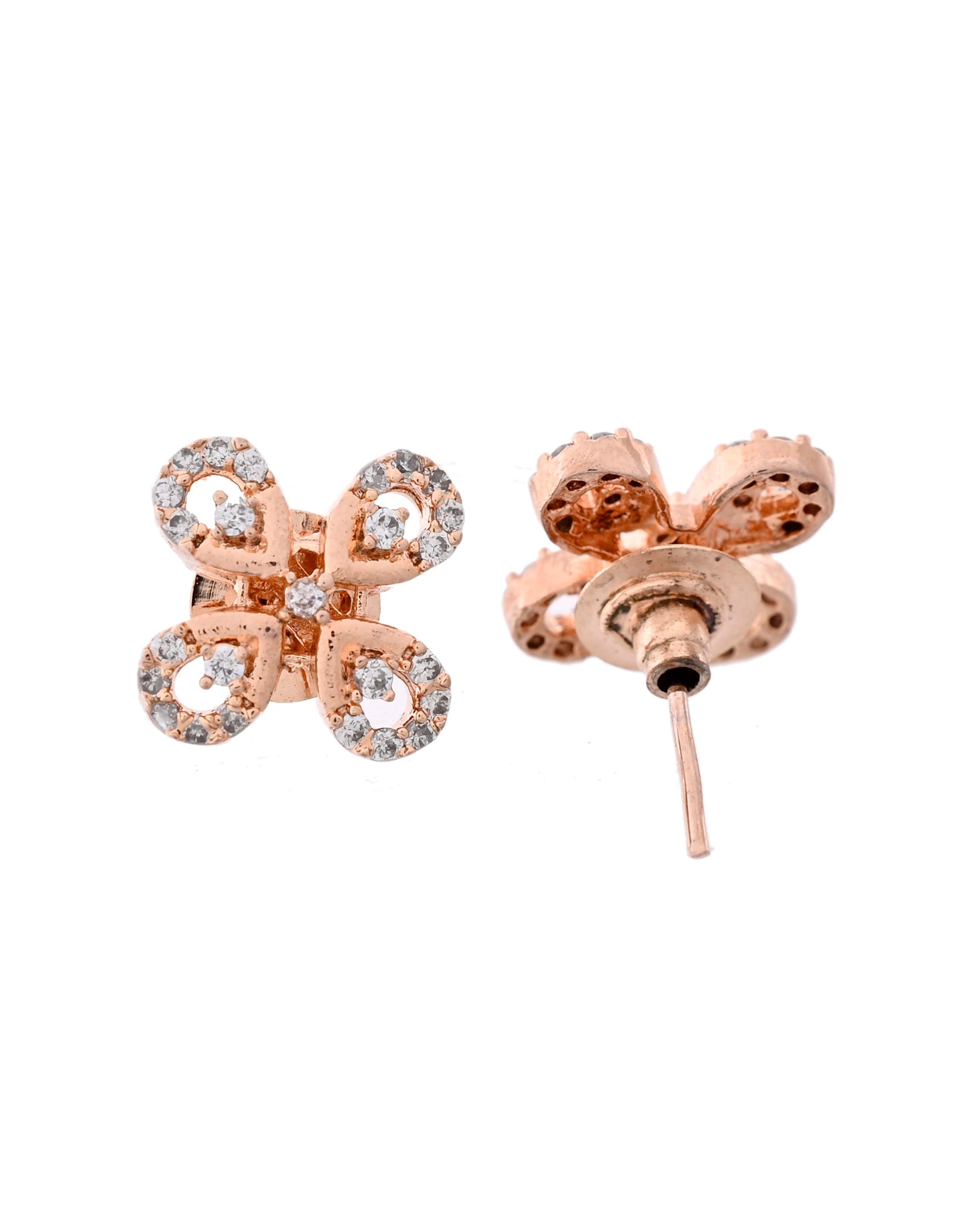 VOJ Rose Gold-Polished Stylish AD Mangalsutra Set - Swadesiicart