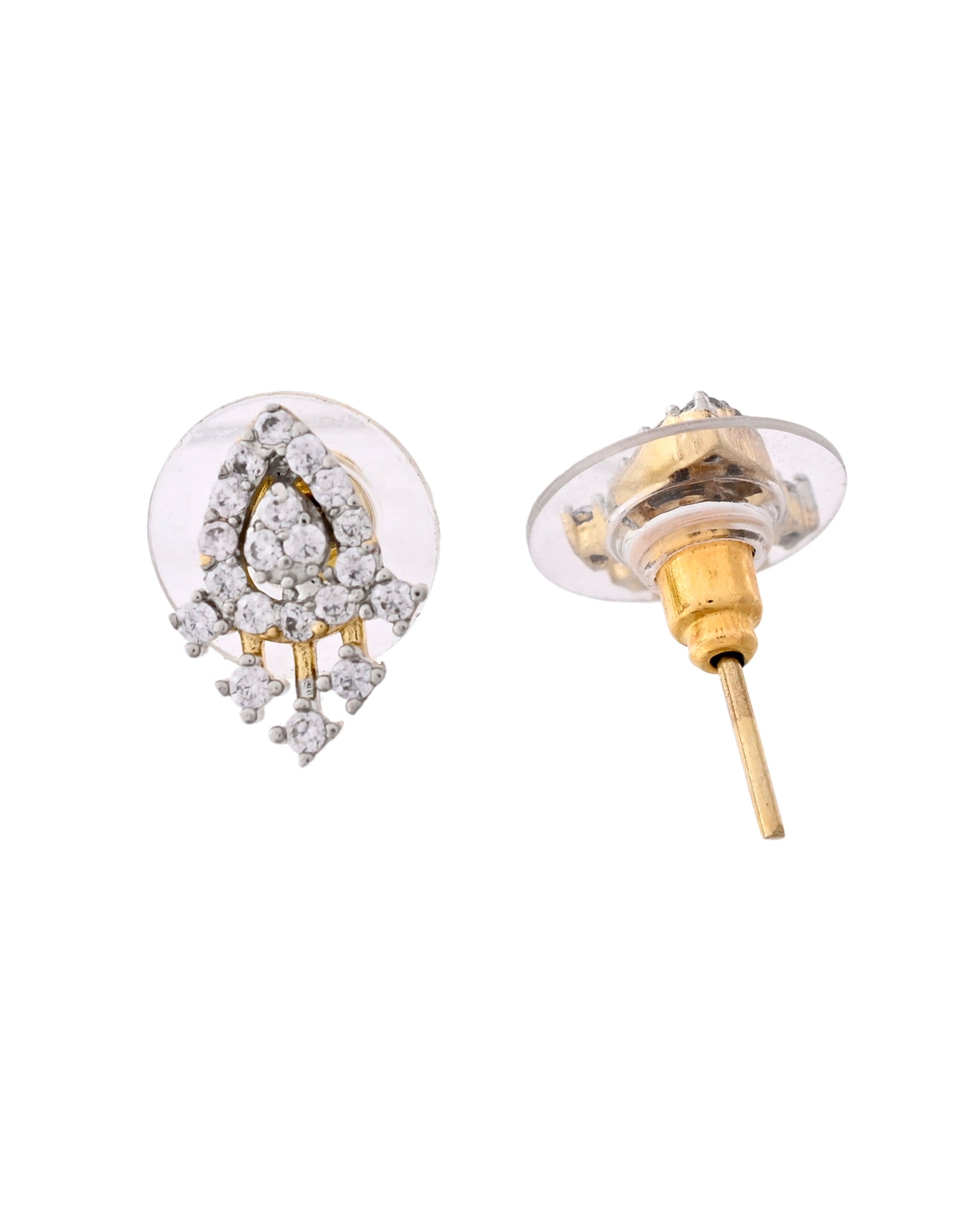 VOJ Gold-Polished Tear Drop Shape AD Mangalsutra Set - Swadesiicart