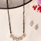 VOJ Gold-Polished Tear Drop Shape AD Mangalsutra Set - Swadesiicart