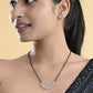 VOJ Gold-Polished Semi Circle Shape AD Mangalsutra Set - Swadesiicart