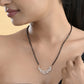 VOJ Rose Gold-Polished Semi Circle Shape AD Mangalsutra Set - Swadesiicart