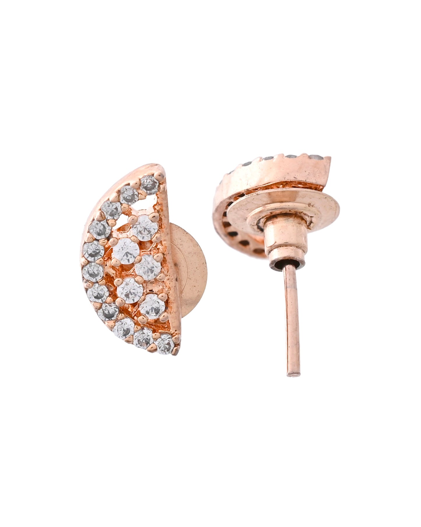 VOJ Rose Gold-Polished Semi Circle Shape AD Mangalsutra Set - Swadesiicart