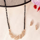 VOJ Rose Gold-Polished Semi Circle Shape AD Mangalsutra Set - Swadesiicart