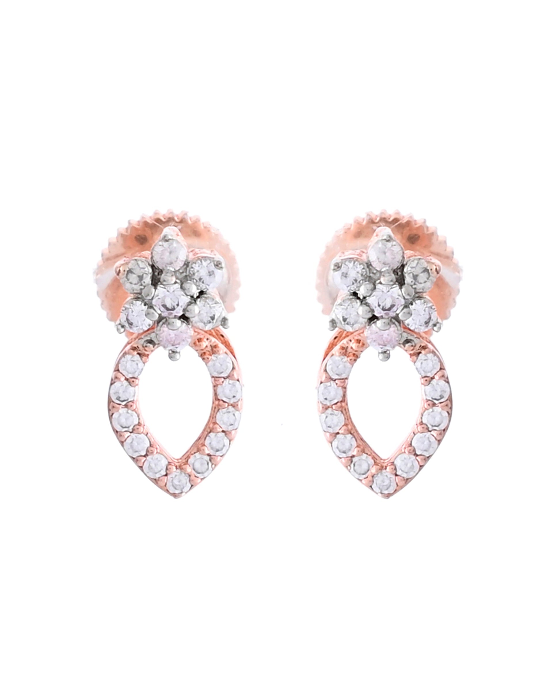 VOJ Rose Gold-Polished Elegent AD Mangalsutra Set - Swadesiicart