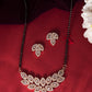 VOJ Gold-Polished Stylish Tear Drop AD Mangalsutra Set - Swadesiicart