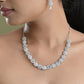 VOJ Silver Plated Mint Green Stone AD Jewellery Set - Swadesiicart