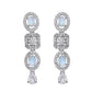 VOJ Silver Plated Mint Green Stone AD Jewellery Set - Swadesiicart