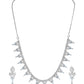 VOJ Silver Plated Mint Green Stone AD Necklace And Earrings Set - Swadesiicart