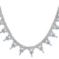 VOJ Silver Plated Mint Green Stone AD Necklace And Earrings Set - Swadesiicart
