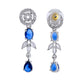VOJ Silver Plated Dark Blue Stone Circular AD Jewellery Set - Swadesiicart