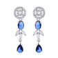 VOJ Silver Plated Dark Blue Stone Circular AD Jewellery Set - Swadesiicart