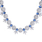 VOJ Silver Plated Dark Blue Stone Circular AD Jewellery Set - Swadesiicart