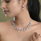 VOJ Silver Plated Pink Stone Circular AD Jewellery Set - Swadesiicart