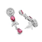 VOJ Silver Plated Pink Stone Circular AD Jewellery Set - Swadesiicart