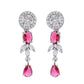 VOJ Silver Plated Pink Stone Circular AD Jewellery Set - Swadesiicart