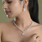 VOJ Silver Plated Floral AD Jewellery Set - Swadesiicart