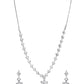 VOJ Silver Plated Floral AD Jewellery Set - Swadesiicart