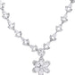 VOJ Silver Plated Floral AD Jewellery Set - Swadesiicart