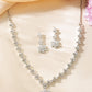 VOJ Silver Plated Floral AD Jewellery Set - Swadesiicart