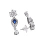 VOJ Silver Plated Dark Stone Tear Drop Shaped AD Jewellery Set - Swadesiicart