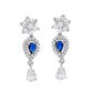 VOJ Silver Plated Dark Stone Tear Drop Shaped AD Jewellery Set - Swadesiicart