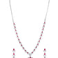 VOJ Silver Plated Marron Stone Floral AD Jewellery Set - Swadesiicart