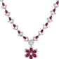 VOJ Silver Plated Marron Stone Floral AD Jewellery Set - Swadesiicart
