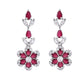 VOJ Silver Plated Marron Stone Floral AD Jewellery Set - Swadesiicart
