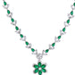 VOJ Silver Plated Green Stone Floral AD Jewellery Set - Swadesiicart