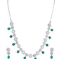 VOJ Silver Plated Green Stone Cricular AD Jewellery Set - Swadesiicart