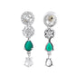 VOJ Silver Plated Green Stone Cricular AD Jewellery Set - Swadesiicart