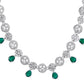 VOJ Silver Plated Green Stone Cricular AD Jewellery Set - Swadesiicart