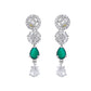 VOJ Silver Plated Green Stone Cricular AD Jewellery Set - Swadesiicart