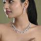 VOJ Silver Plated Floral And Cricular AD Jewellery Set - Swadesiicart