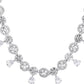 VOJ Silver Plated Floral And Cricular AD Jewellery Set - Swadesiicart