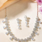 VOJ Silver Plated Floral And Cricular AD Jewellery Set - Swadesiicart