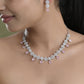 VOJ Silver Plated Baby Pink Stone Floral And Cricular AD Jewellery Set - Swadesiicart
