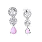 VOJ Silver Plated Baby Pink Stone Floral And Cricular AD Jewellery Set - Swadesiicart