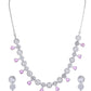 VOJ Silver Plated Baby Pink Stone Floral And Cricular AD Jewellery Set - Swadesiicart