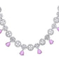 VOJ Silver Plated Baby Pink Stone Floral And Cricular AD Jewellery Set - Swadesiicart