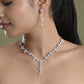 VOJ Silver Plated Baby Pink Stone Tear Drop Shaped AD Jewellery Set - Swadesiicart