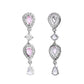 VOJ Silver Plated Baby Pink Stone Tear Drop Shaped AD Jewellery Set - Swadesiicart