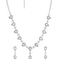 VOJ Silver Plated Baby Pink Stone Tear Drop Shaped AD Jewellery Set - Swadesiicart