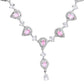 VOJ Silver Plated Baby Pink Stone Tear Drop Shaped AD Jewellery Set - Swadesiicart