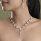 VOJ Silver Plated Yellow Stone Tear Drop Shaped AD Jewellery Set - Swadesiicart